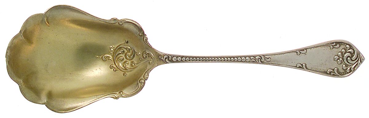 Rustic (Sterling, 1895) Solid Salad Serving Spoon by Towle Silver-1