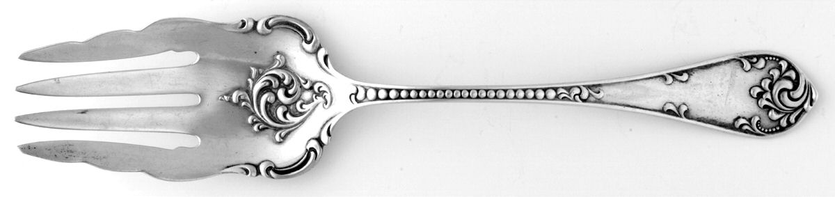 Rustic (Sterling, 1895) Solid Salad Serving Fork by Towle Silver-1