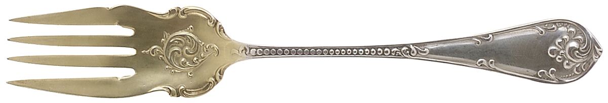 Rustic (Sterling, 1895) Small Solid Cold Meat Serving Fork by Towle Silver-1
