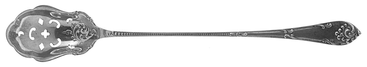 Rustic (Sterling, 1895) Pierced Bowl Long Handle Olive Spoon by Towle Silver-1
