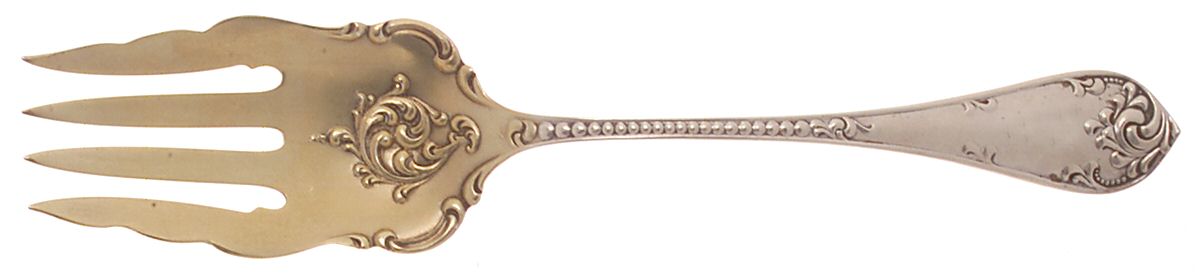 Rustic (Sterling, 1895) Solid Salad Serving Fork by Towle Silver-1