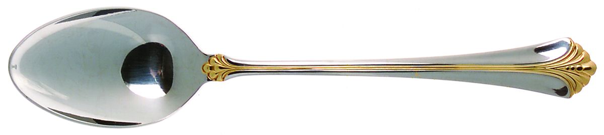 Santa Barbara Gold (Stainless, Gold Accent) Place/Oval Soup Spoon by Towle Silver-1
