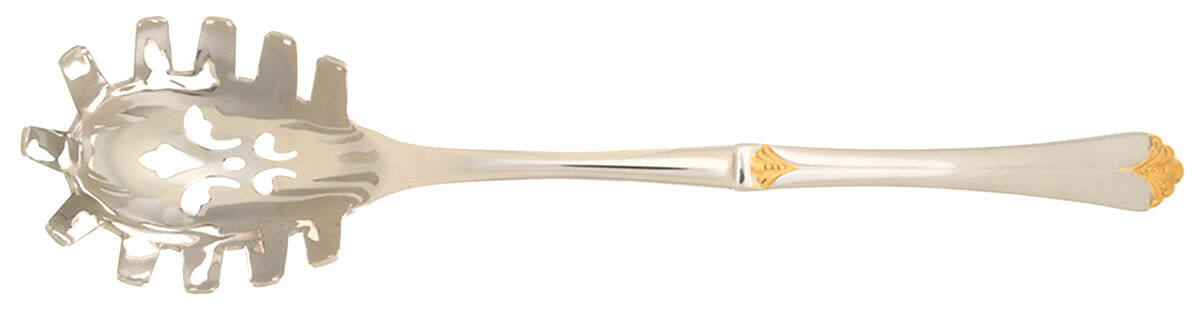 Santa Barbara Gold (Stainless) Pasta Server with Stainless Bowl HC by Towle Silver-1