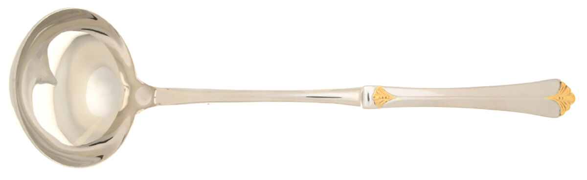 Santa Barbara Gold (Stainless) Soup Ladle with Stainless Bowl HC by Towle Silver-1