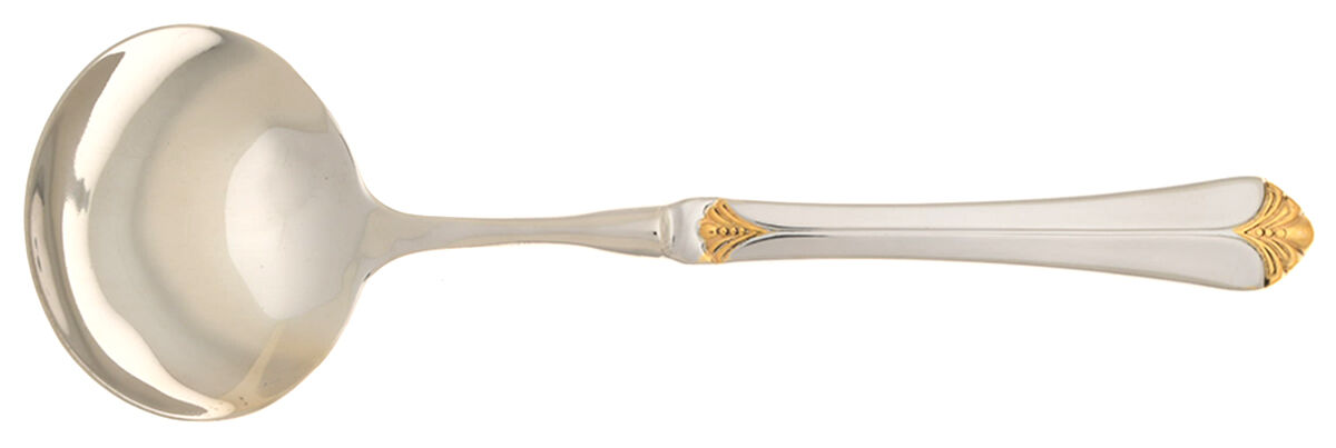 Santa Barbara Gold (Stainless) Gravy Ladle with No Spout Stainless Bowl HC by Towle Silver-1