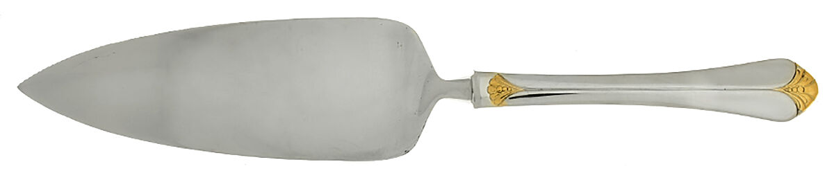 Santa Barbara Gold (Stainless) Pie Server with Serrated Stainless Blade HC by Towle Silver-1