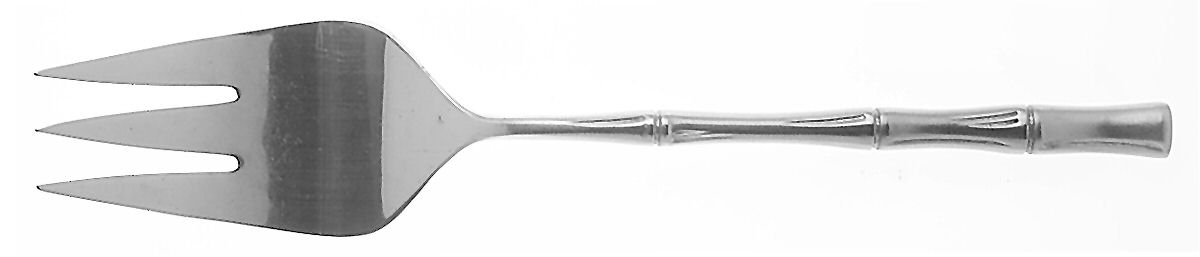 Satin Cane (Stainless) Medium Solid Cold Meat Serving Fork by Towle Silver-1