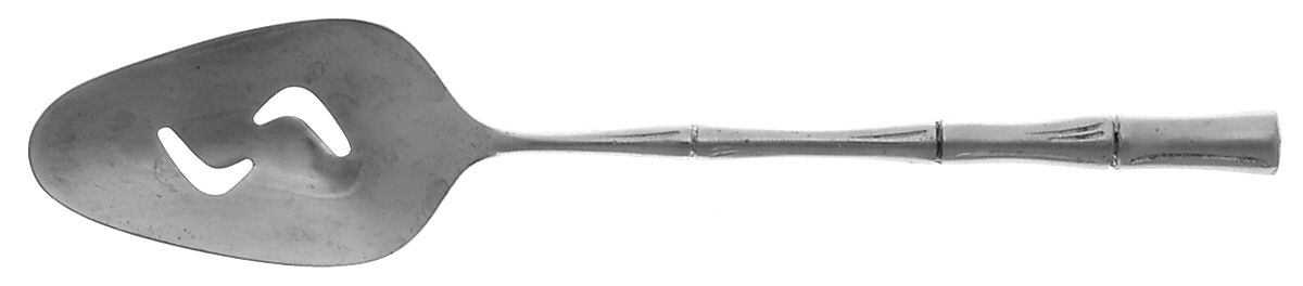 Satin Cane (Stainless) Pierced Tablespoon (Serving Spoon) by Towle Silver-1