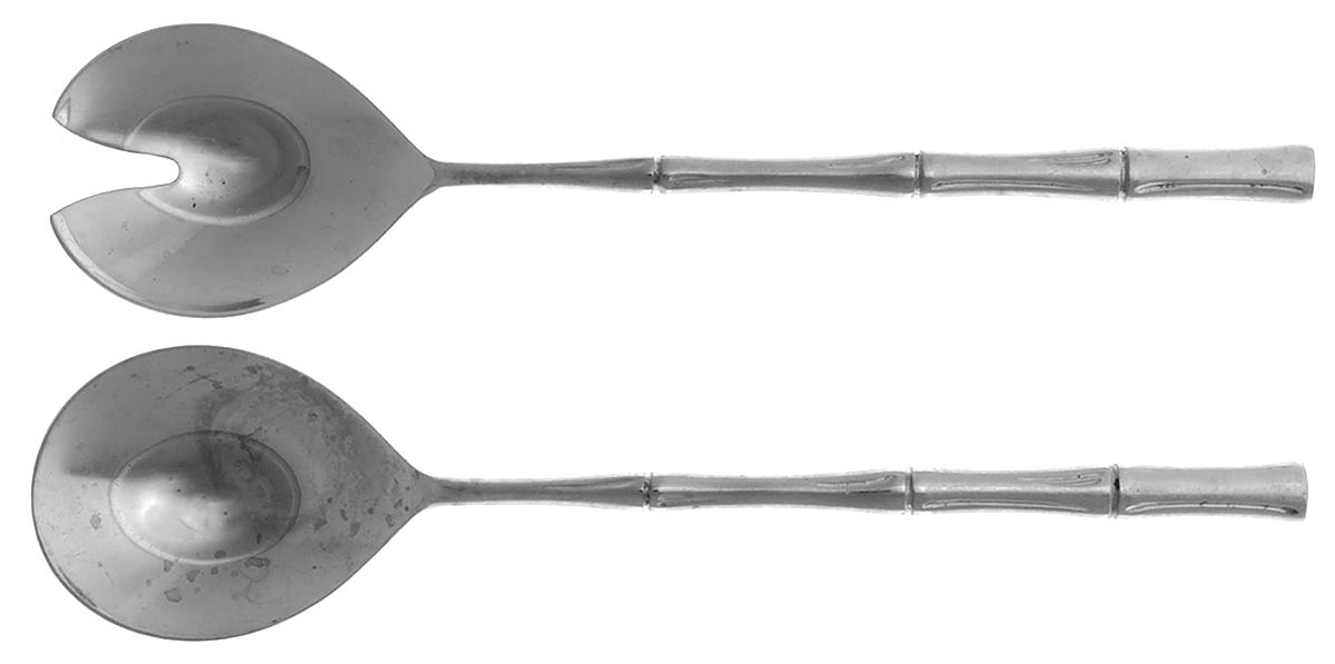 Satin Cane (Stainless) (2 Pc) Solid Salad Set by Towle Silver-1