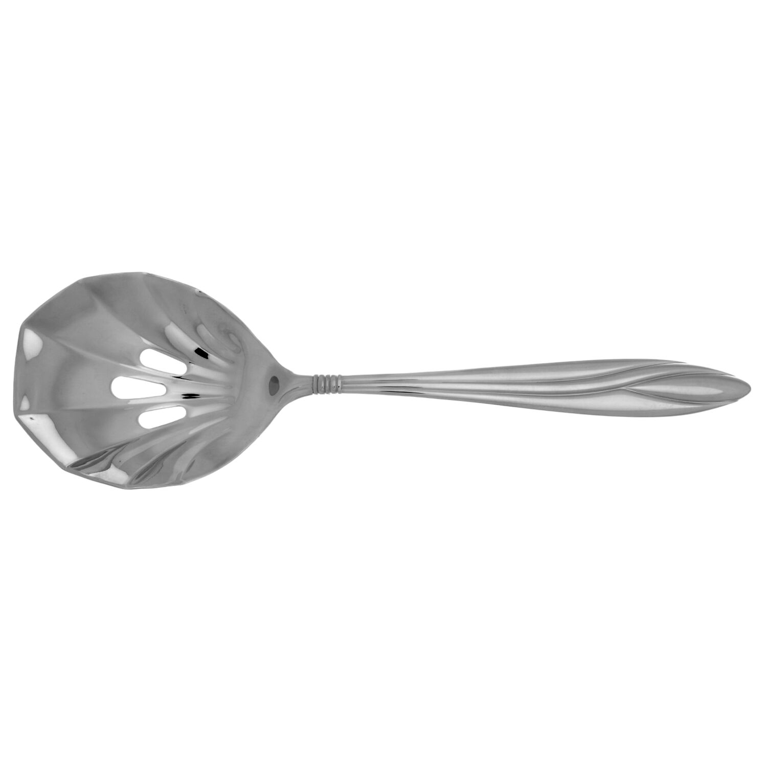 Savvy (Stainless) Pierced Solid Serving Spoon by Towle Silver-1