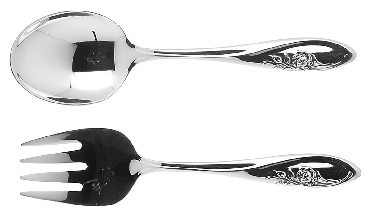 Sculptured Rose (Sterling, 1961) 2 Pc Baby Set (BF, BS) by Towle Silver-1