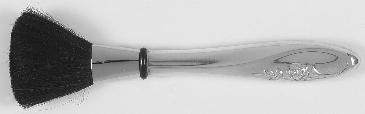 Sculptured Rose (Sterling, 1961) Cosmetic Brush with Stainless Attachment by Towle Silver-1