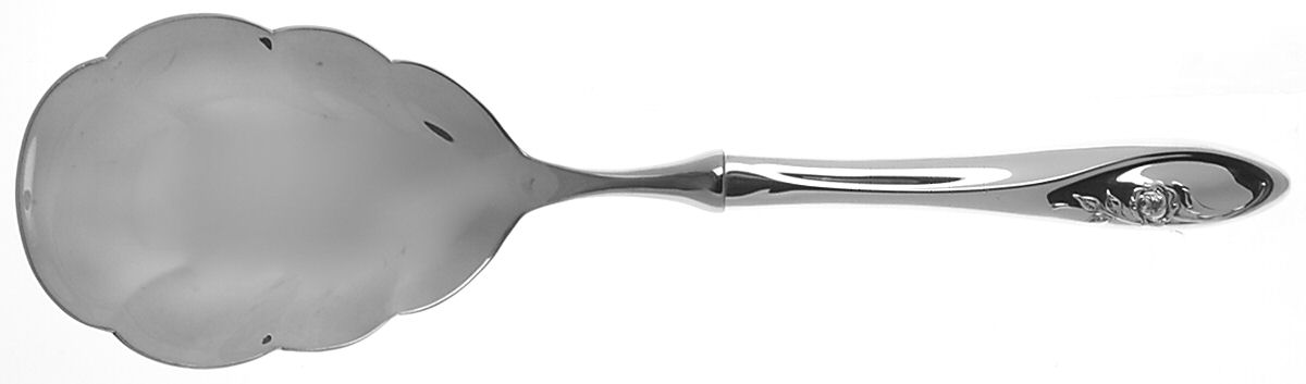 Sculptured Rose (Sterling, 1961) Rice Spoon-Stainless Bowl by Towle Silver-1
