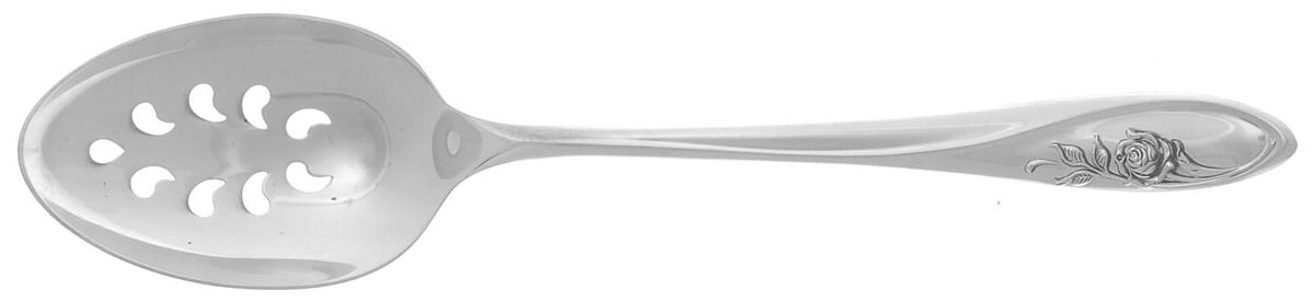 Sculptured Rose (Sterling, 1961) Pierced Tablespoon (Serving Spoon) by Towle Silver-1