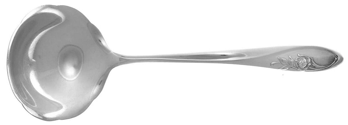 Sculptured Rose (Sterling, 1961) Solid Gravy Ladle by Towle Silver-1