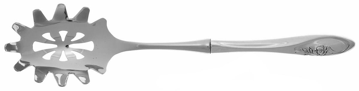 Sculptured Rose (Sterling, 1961) Pasta Server with Stainless Bowl by Towle Silver-1