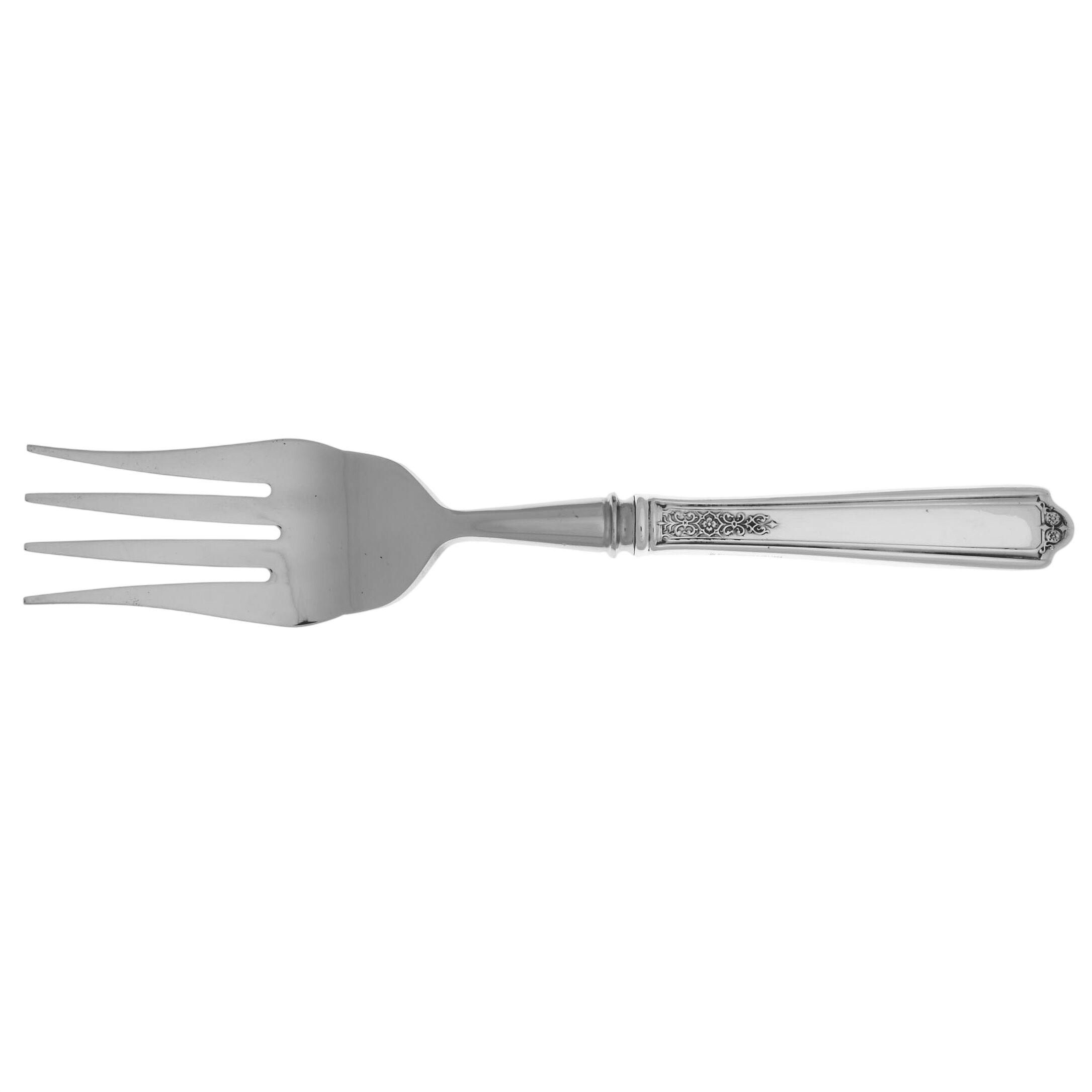Seville (Sterling, 1926) Cold Meat Fork Large, Stainless Tines HC by Towle Silver-1