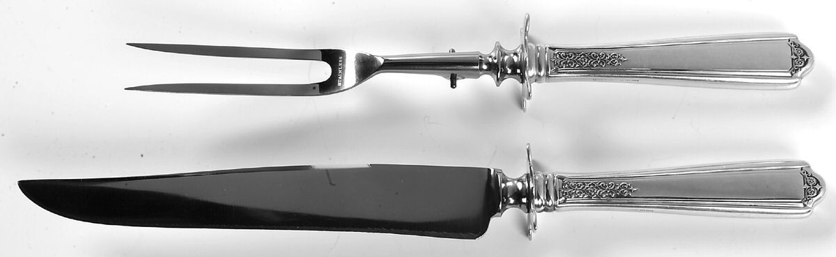 Seville (Sterling, 1926) Small Stainless Blade 2-Piece Steak Carving Set by Towle Silver-1