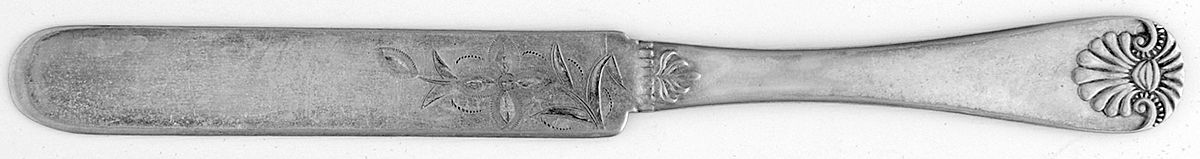 Shell II (Silverplate, 1889) Youth Knife, Bright Cut Solid Piece by Towle Silver-1