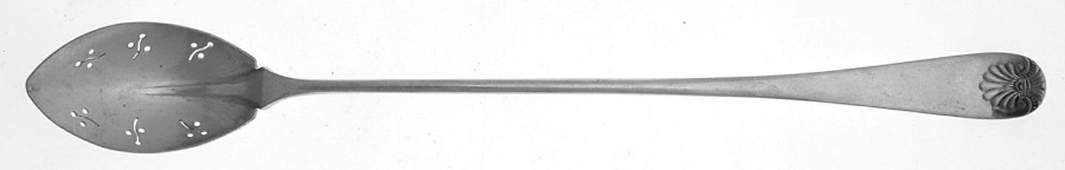 Shell II (Silverplate, 1889) Pierced Bowl Long Handle Olive Spoon by Towle Silver-1
