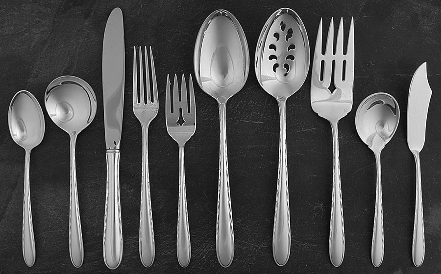 Silver Flutes (Sterling, 1941, No Monograms) 45 Piece Place Size Starter Set by Towle Silver-1