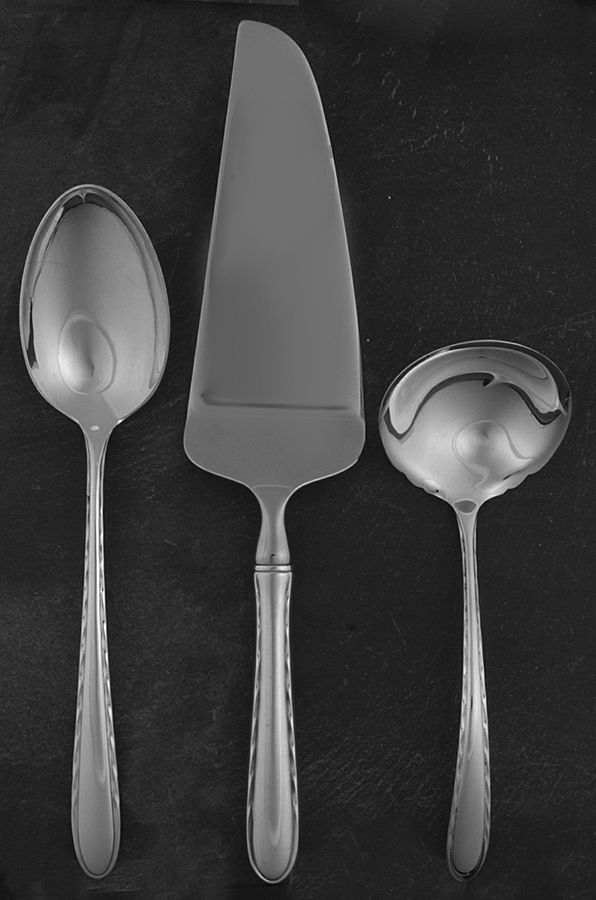 Silver Flutes (Sterling, 1941, No Monograms) 3 Piece Completer Set by Towle Silver-1