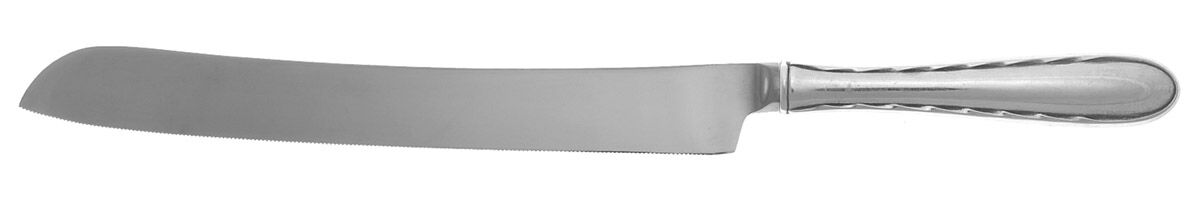 Silver Flutes (Sterling, 1941, No Monograms) Wedding Cake Knife with Stainless Blade HC by Towle Silver-1