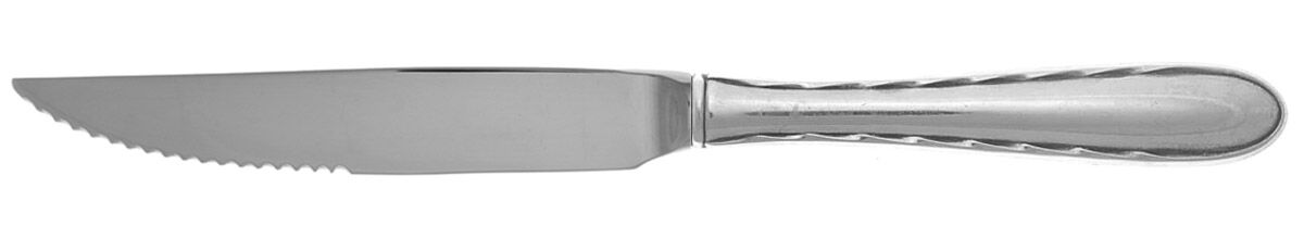 Silver Flutes (Sterling, 1941, No Monograms) Steak Knife Individual Hollow, Serrate HC by Towle Silver-1