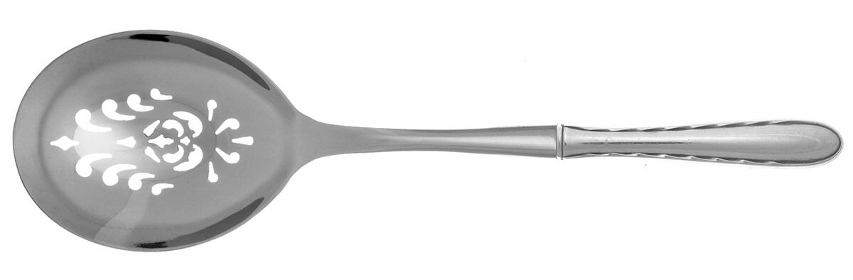 Silver Flutes (Sterling, 1941, No Monograms) Casserole Spoon with Pierced Stainless Bowl HC by Towle Silver-1