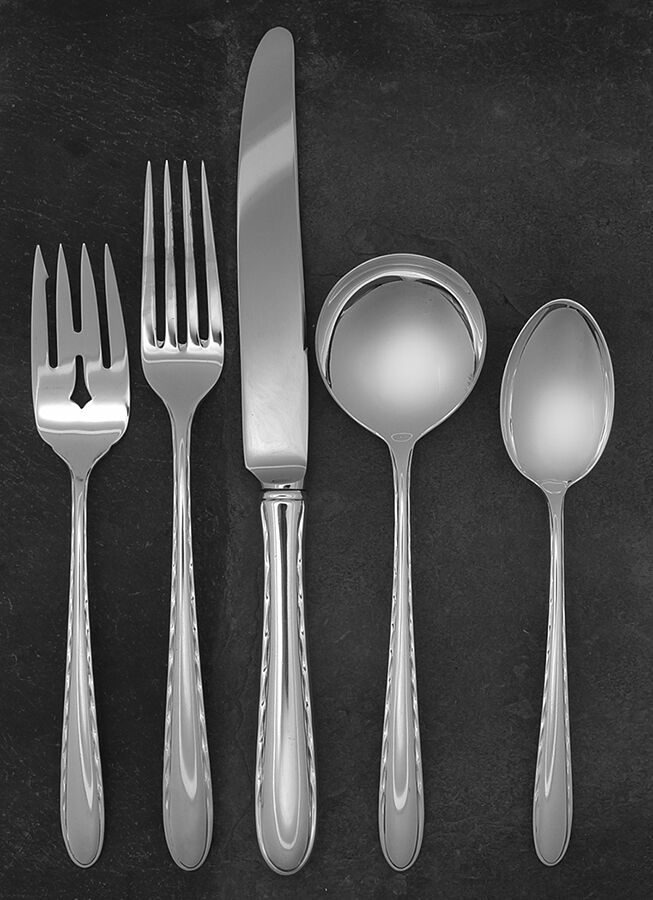 Silver Flutes (Sterling, 1941, No Monograms) 40  Piece Estate Set by Towle Silver-1