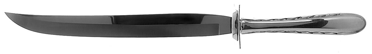 Silver Flutes (Sterling, 1941, No Monograms) Large Carving/Roast Knife StnlBl w/Sterling Guard by Towle Silver-1