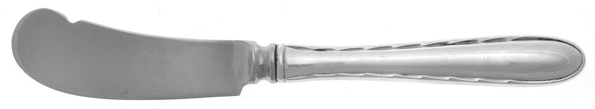 Silver Flutes (Sterling, 1941, No Monograms) Butter Spreader Hollow Hdl-Paddle/Stainless Blade by Towle Silver-1