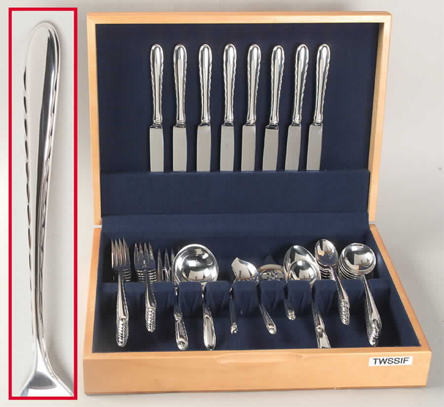 Silver Flutes (Sterling, 1941, No Monograms) 49 Piece Set by Towle Silver-1