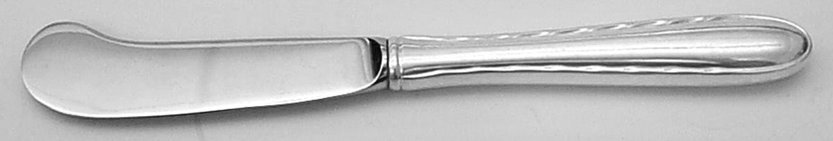 Silver Flutes (Sterling, 1941, No Monograms) Butter Spreader Hollow Hdl-Paddle/Stainless Blade by Towle Silver-1