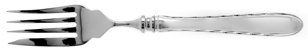 Silver Flutes (Sterling, 1941, No Monograms) Individual Hollow Fish Fork, Stainless Tines by Towle Silver-1