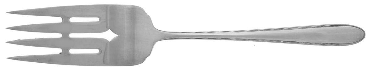 Silver Flutes (Sterling, 1941, No Monograms) Medium Solid Cold Meat Serving Fork by Towle Silver-1