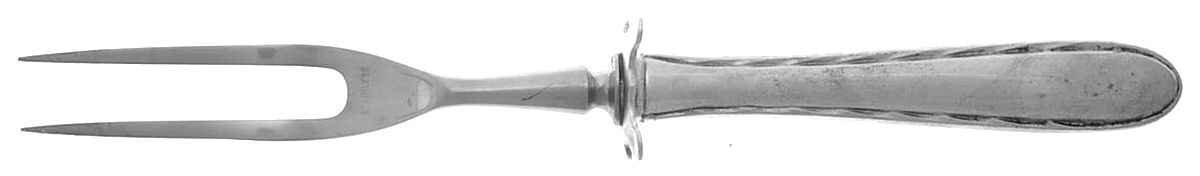 Silver Flutes (Sterling, 1941, No Monograms) Small Carving Fork W/Sterling Guard by Towle Silver-1