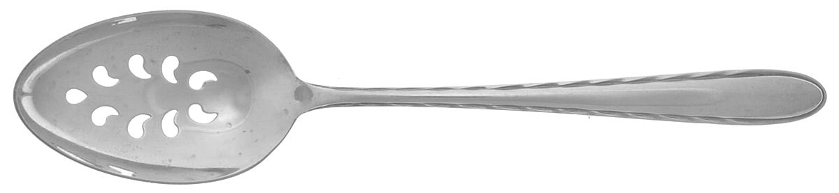 Silver Flutes (Sterling, 1941, No Monograms) Pierced Tablespoon (Serving Spoon) by Towle Silver-1