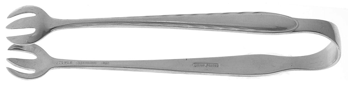 Silver Flutes (Sterling, 1941, No Monograms) Sugar Tongs by Towle Silver-1