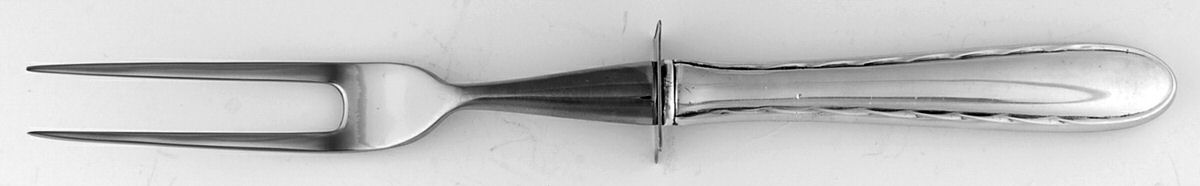 Silver Flutes (Sterling, 1941, No Monograms) Small Steak Carving Fork with Stainless Prongs by Towle Silver-1