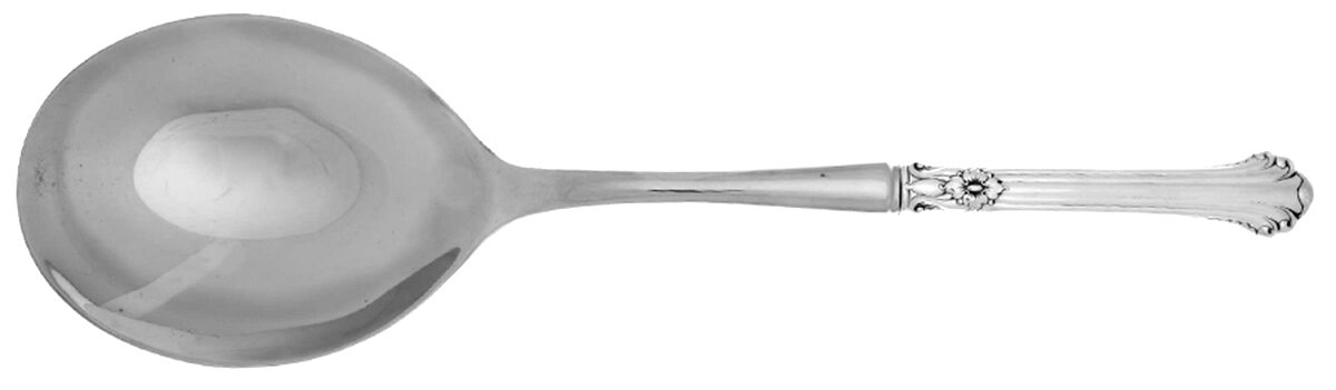 Silver Plumes (Sterling, 1939, No Monograms) Casserole Spoon with Smooth Stainless Bowl HC by Towle Silver-1