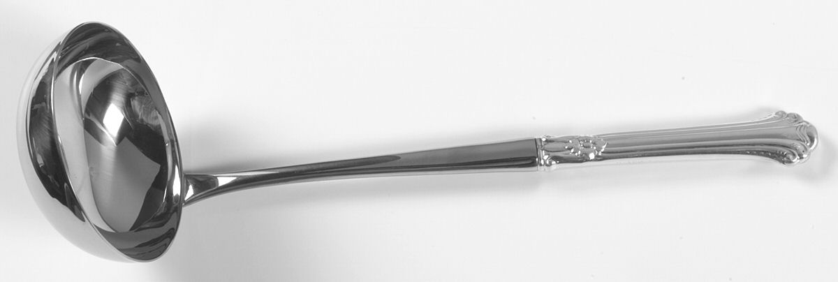 Silver Plumes (Sterling, 1939, No Monograms) Soup Ladle with Stainless Bowl by Towle Silver-1