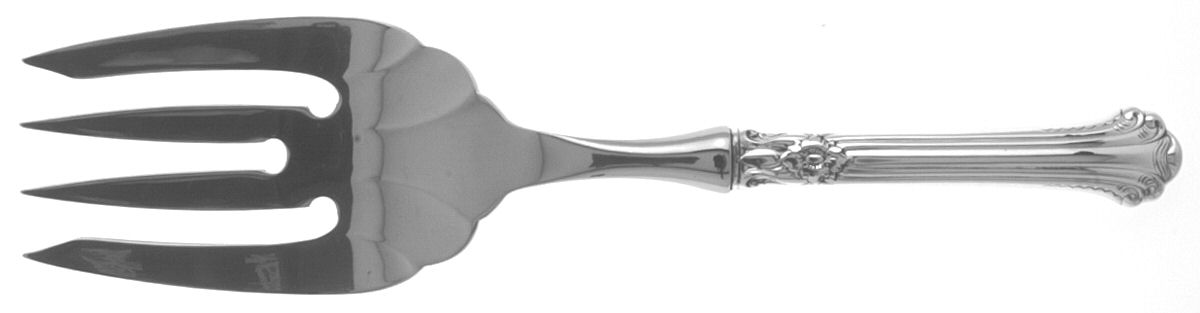 Silver Plumes (Sterling, 1939, No Monograms) Stainless-Tine Utility Serving Fork by Towle Silver-1