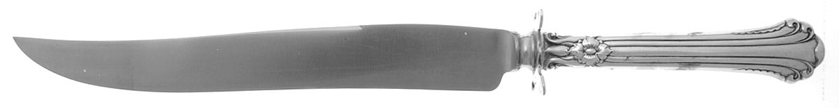 Silver Plumes (Sterling, 1939, No Monograms) Large Stainless Blade Roast Carving Knife by Towle Silver-1