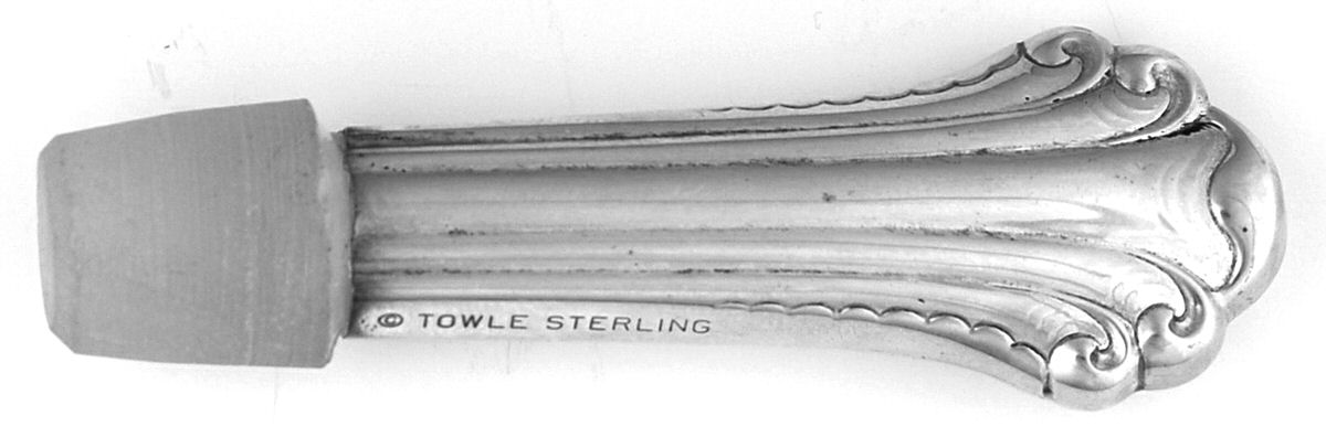 Silver Plumes (Sterling, 1939, No Monograms) Sterling Stopper for Crystal Perfume Bottle by Towle Silver-1