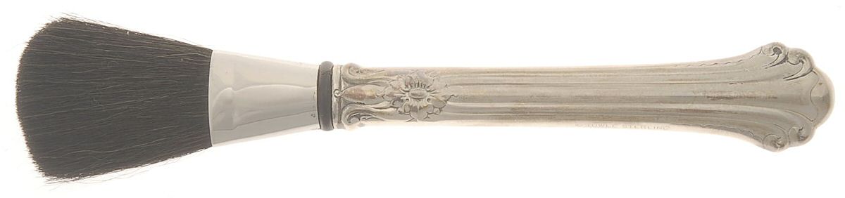 Silver Plumes (Sterling, 1939, No Monograms) Cosmetic Brush with Stainless Attachment by Towle Silver-1