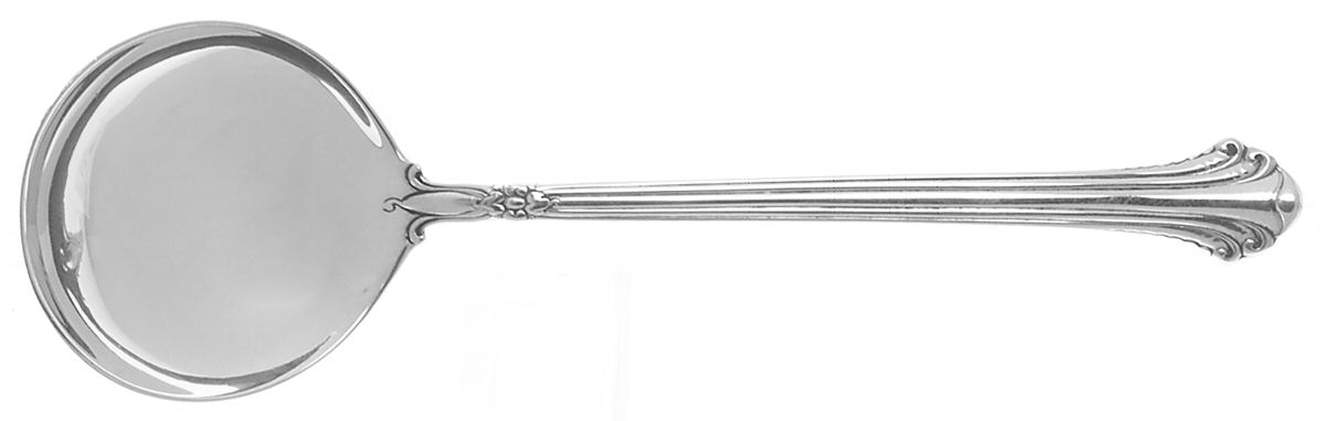 Silver Plumes (Sterling, 1939, No Monograms) Round Bowl Soup Spoon (Bouillon) by Towle Silver-1