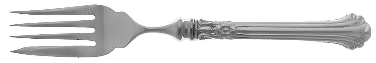 Silver Plumes (Sterling, 1939, No Monograms) Individual Hollow Fish Fork, Stainless Tines by Towle Silver-1