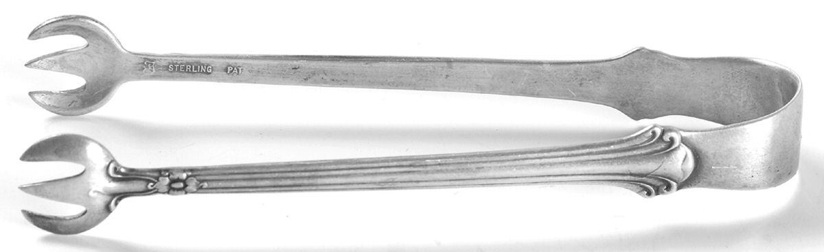 Silver Plumes (Sterling, 1939, No Monograms) Small Sugar Tongs by Towle Silver-1