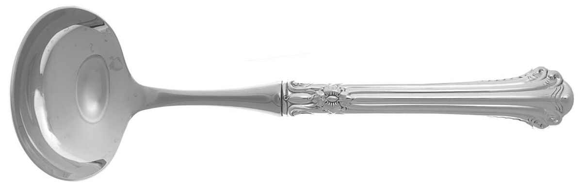 Silver Plumes (Sterling, 1939, No Monograms) Hollow Handle Gravy Ladle with Stainless Bowl by Towle Silver-1